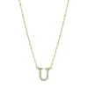 Collier Buchstabe U aus 750 Gelbgold 20 Brillanten 0,07ct TW-SI L:43,2cm