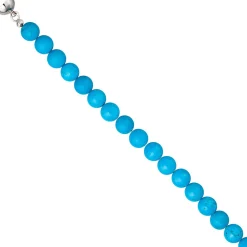 Collier Edelsteinkette aus türkis farbenem Magnesith Edelstahl, Damen, 45cm
