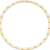 Collier Halskette aus Edelstahl gold-farben beschichtet flach teilmattiert 46cm