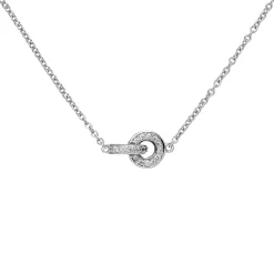 Collier Halskette aus 925 Silber rhodiniert mit 20 Zirkonia 42-45cm Halsschmuck