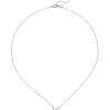 Collier Halskette aus 925 Silber rhodiniert mit 13 Zirkonia 42-45cm Silberkette