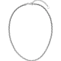 Collier Halskette aus 925 Silber rhodiniert 3-reihig gedreht 42-47cm Silberkette