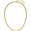 Collier Halskette aus 925 Silber vergoldet 3-reihig gedreht 42-47cm Silberkette