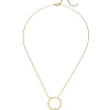 Collier Halskette Edelstahl gold-farben Anhänger Kreis Süßwasser Perle 45-50cm