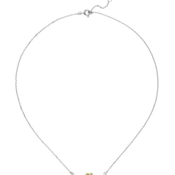 Collier Halskette Knoten 925 Silber bicolor vergoldet rhodiniert 42-45cm Damen