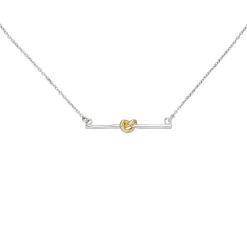 Collier Halskette Knoten 925 Silber bicolor vergoldet rhodiniert 42-45cm Damen
