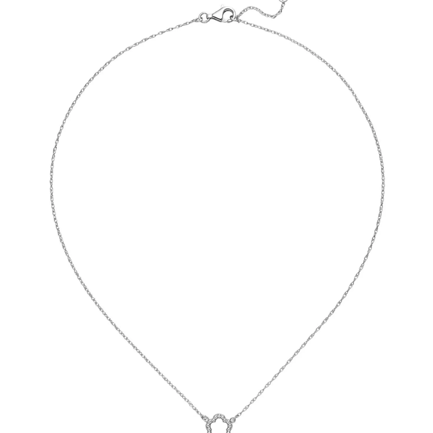 Collier Halskette mit Anhänger Blume 925 Silber rhodiniert 42-45cm Halsschmuck