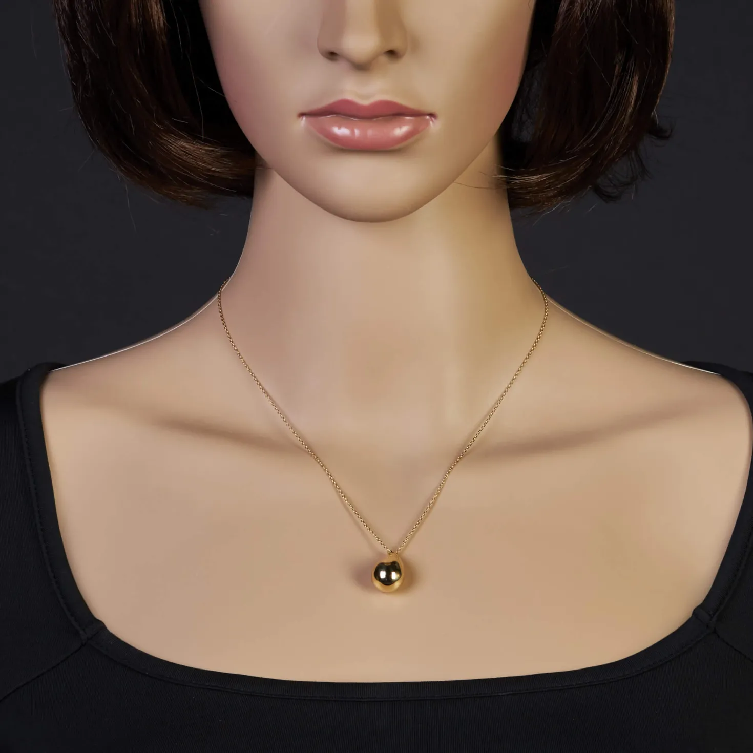 Collier Halskette mit Anhänger Tropfen 20x12mm 585 Gold Gelbgold 45cm glänzend