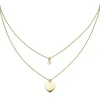 Collier Halskette mit Herz & Zirkonia Anhänger 925 Silber vergoldet 39-44cm