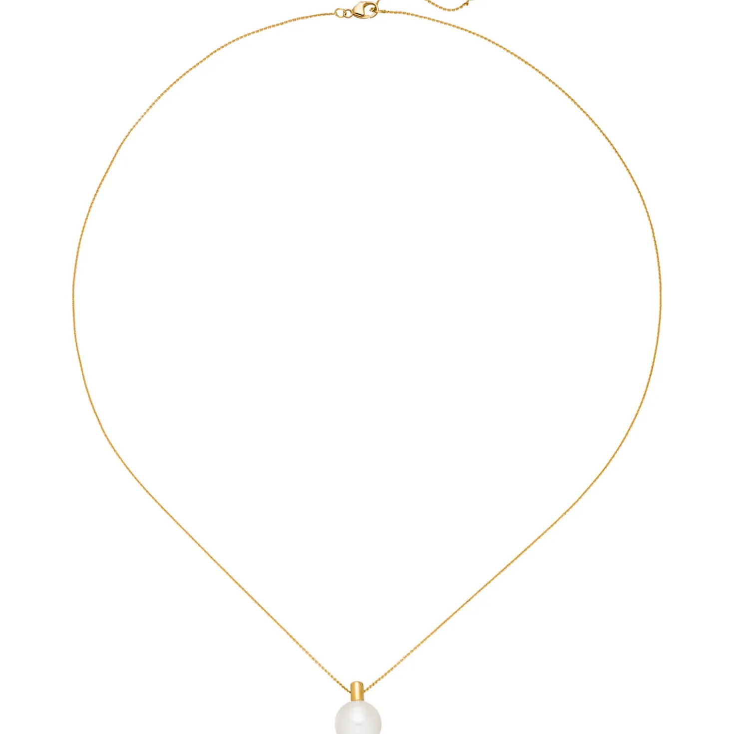 Collier Halskette mit Süßwasser Perle Anhänger aus 750 Gold Gelbgold 42-45cm