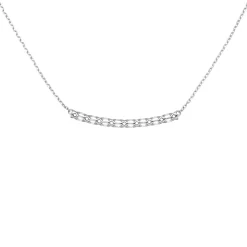 Collier Halskette und Anhänger Stäbchen mit Muster 925 Silber rhodiniert 45cm