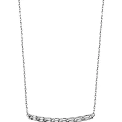 Collier Halskette und Anhänger Stäbchen mit Muster 925 Silber rhodiniert 45cm