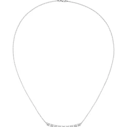 Collier Halskette und Anhänger Stäbchen mit Muster 925 Silber rhodiniert 45cm