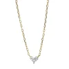 Collier Herz aus 750 Gelbgold 3 Diamanten Fanatsy-Schliff 0,15ct TW-SI L:45,7cm
