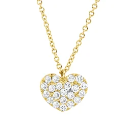Collier Herz aus 750 Gold Gelbgold 21 Brillanten 0,2ct TW-SI L:42cm