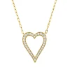 Collier Herz aus 750 Gold Gelbgold 32 Brillanten 0,46ct TW-SI L:45,7cm