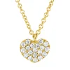 Collier Herz aus 750 Gold Gelbgold 19 Brillanten 0,09ct TW-SI L:42cm