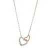 Collier Herz aus 750 Gold Rotgold 20 Diamanten 0,24ct TW-PI L:45,7cm