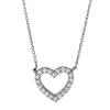 Collier Herz aus 750 Gold Weißgold 20 Brillanten 0,16ct TW-SI L:45cm