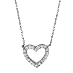 Collier Herz aus 750 Gold Weißgold 20 Brillanten 0,16ct TW-SI L:45cm