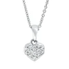 Collier Herz aus 750 Gold Weißgold 13 Brillanten 0,1ct TW-SI L:45cm