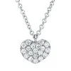 Collier Herz aus 750 Gold Weißgold 19 Brillanten 0,09ct TW-SI L:42cm