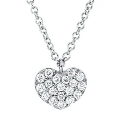 Collier Herz aus 750 Gold Weißgold 19 Brillanten 0,09ct TW-SI L:42cm