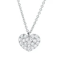 Collier Herz aus 750 Gold Weißgold 21 Brillanten 0,2ct TW-SI L:42cm
