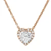 Collier Herz aus 750 Gold weiß/rot 24 Diamanten 0,17ct TW-SI L:45,7cm