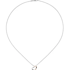 Collier Herz für Damen mit Diamant 0.015Ct W/SI 585 Gold rot weiß Halsschmuck