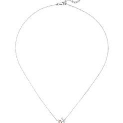 Collier Kette mit Anhänger Anker 925 Silber 18 Zirkonia teilrotvergoldet 45cm
