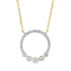 Collier Kreis aus 750 Gelbgold 26 Diamanten 0,3ct TW-SI L:45cm Fassung rhodiniert