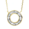 Collier Kreis aus 750 Gelbgold 25 Diamanten Trapez-Schliff 0,31ct TW-VSI L:45,7cm