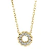 Collier Kreis aus 750 Gold Gelbgold 11 Brillanten 0,07ct TW-SI L:45,7cm