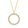 Collier Kreis aus 750 Gold Gelbgold 24 Brillanten 0,2ct TW-SI L:45cm