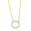 Collier Kreis aus 750 Gold Gelbgold 24 Brillanten 0,11ct TW-SI L:45cm