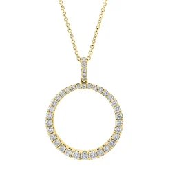 Collier Kreis aus 750 Gold Gelbgold 37 Diamanten 0,81ct TW-SI L:45cm