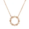 Collier Kreis aus 750 Gold Rotgold 12 Brillanten 0,09ct TW-SI L:47cm