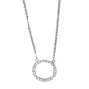Collier Kreis aus 750 Gold Weißgold 24 Brillanten 0,11ct TW-SI L:45cm