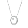 Collier Kreis aus 750 Gold Weißgold 23 Brillanten 0,32ct TW-VSI L:45cm