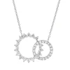 Collier Kreis aus 750 Gold Weißgold 34 Diamanten 0,48ct TW-SI