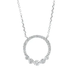 Collier Kreis aus 750 Gold Weißgold 26 Diamanten 0,36ct TW-SI L:45cm