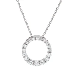 Collier Kreis aus 750 Gold Weißgold 18 Diamanten 0,49ct TW-SI L:45cm
