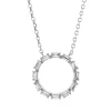 Collier Kreis aus 750 Weißgold 12 Diamanten Baguette-Schliff 0,11ct TW-SI L:45cm