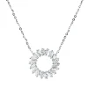 Collier Kreis aus 750 Weißgold 18 Diamanten Trapez-Schliff 0,47ct TW-SI L:45cm