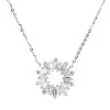 Collier Kreis aus 750 Weißgold 20 Diamanten Trapez-Schliff 0,51ct TW-SI L:45cm