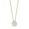 Collier Kreis 750 Gelbgold 6 Brillanten 0,27ct TW-SI 1 Brillant 0,1ct TW-SI L:45cm