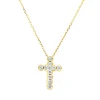 Collier Kreuz aus 750 Gold Gelbgold 11 Brillanten 0,35ct TW-SI L:45,7cm