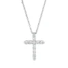 Collier Kreuz aus 750 Gold Weißgold 11 Brillanten 0,33ct F-SI L:45,7cm