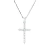 Collier Kreuz aus 750 Gold Weißgold 12 Brillanten 0,36ct F-SI L:45,7cm